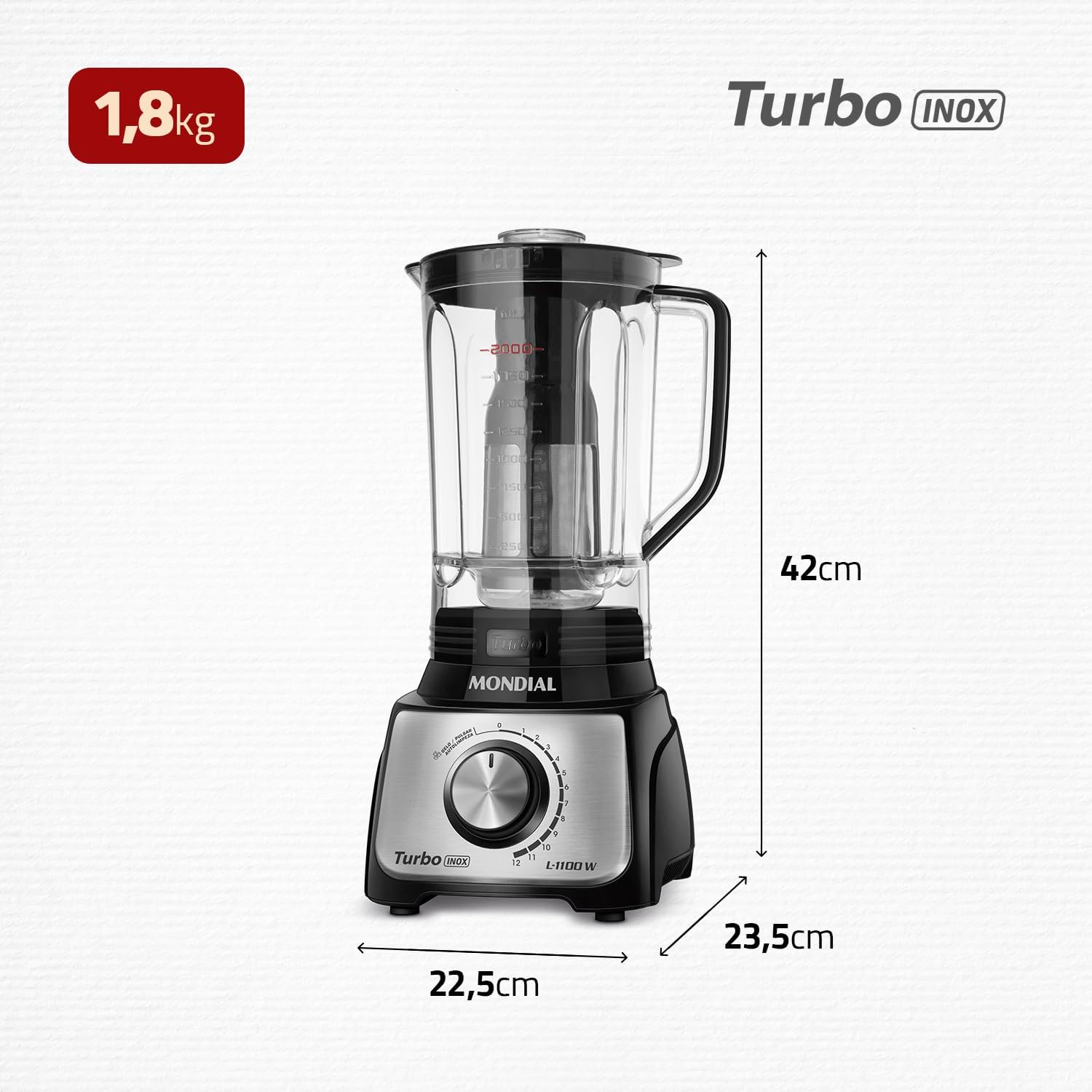 Liquidificador Mondial Turbo Inox 5