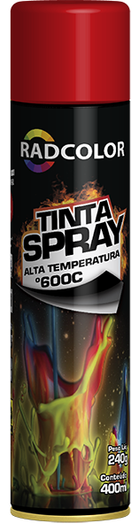 Tinta Spray de Alta Temperatura Vermelha Radcolor 1