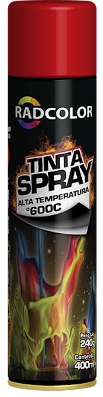 Tinta Spray de Alta Temperatura Vermelha Radcolor 1