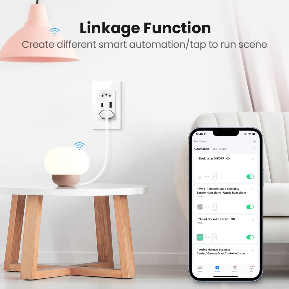 Tomada Dupla Inteligente USB-C Nova Digital 4