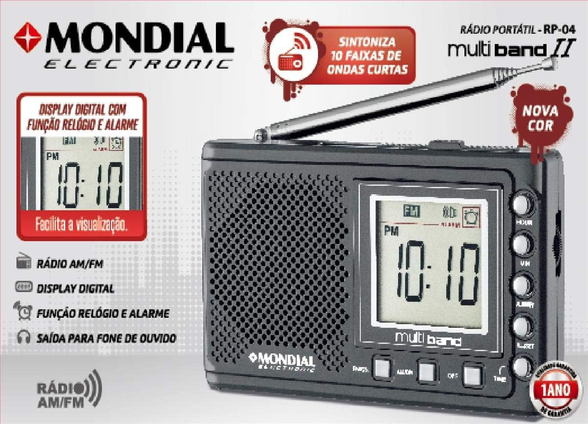 Rádio Portátil Multi Band Mondial 4