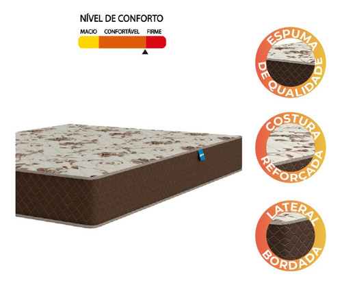 Colchão Casal Espuma D33 Marquês Marrom Umaflex 3