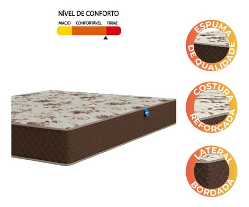 Colchão Casal Espuma D33 Marquês Marrom Umaflex 3