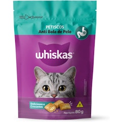 Petiscos para Gatos Adultos Whiskas Anti Bola de Pelo