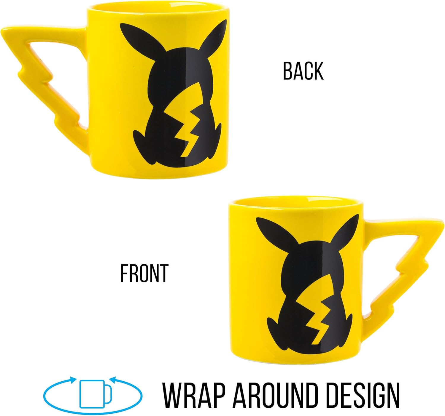 Caneca de Cerâmica Pokémon Pikachu com Cabo Esculpido de Raio 4