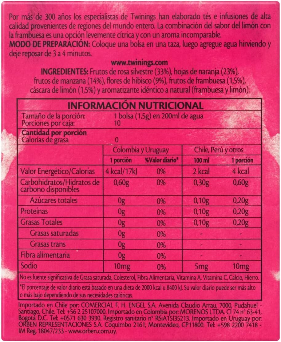 Chá Twinings Limão e Framboesa 3