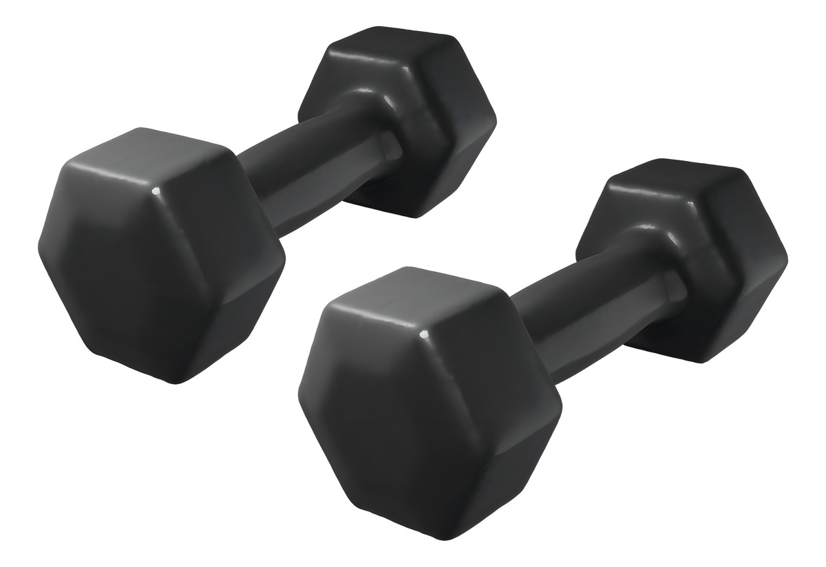 Par Halteres 3 Kg Emborrachado Sextavado RMG8 Fit 4
