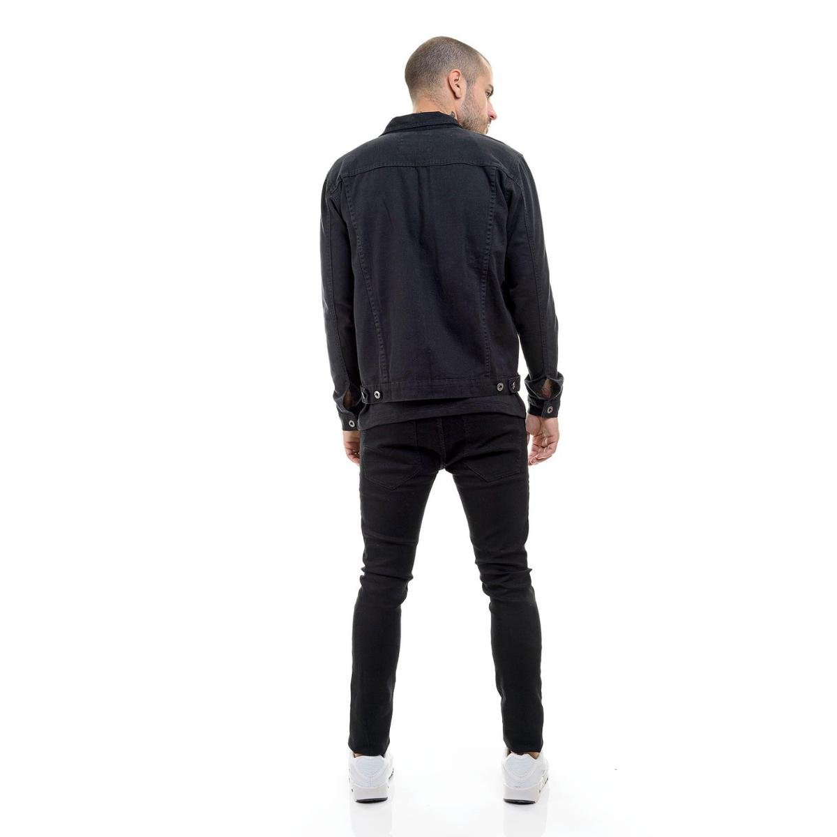 Jaqueta Jeans Masculina Preta Slim Fit 2