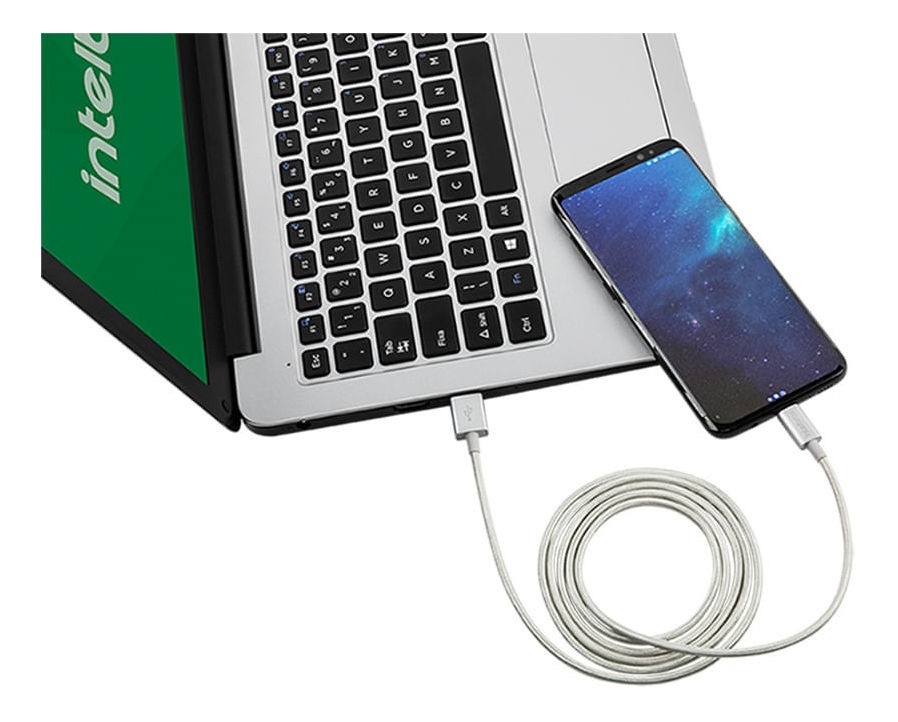 Cabo USB - USB-C 1,5 m Nylon Branco Intelbras EUAC 15NB 5