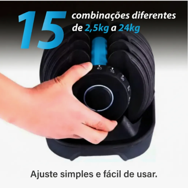 Halter Dumbell Até 24 kg Peso Profissional Academia  4