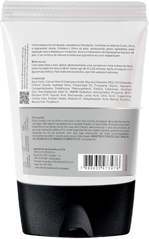Máscara Facial Argila Branca Clareadora e Firmadora Dermo Skin 2