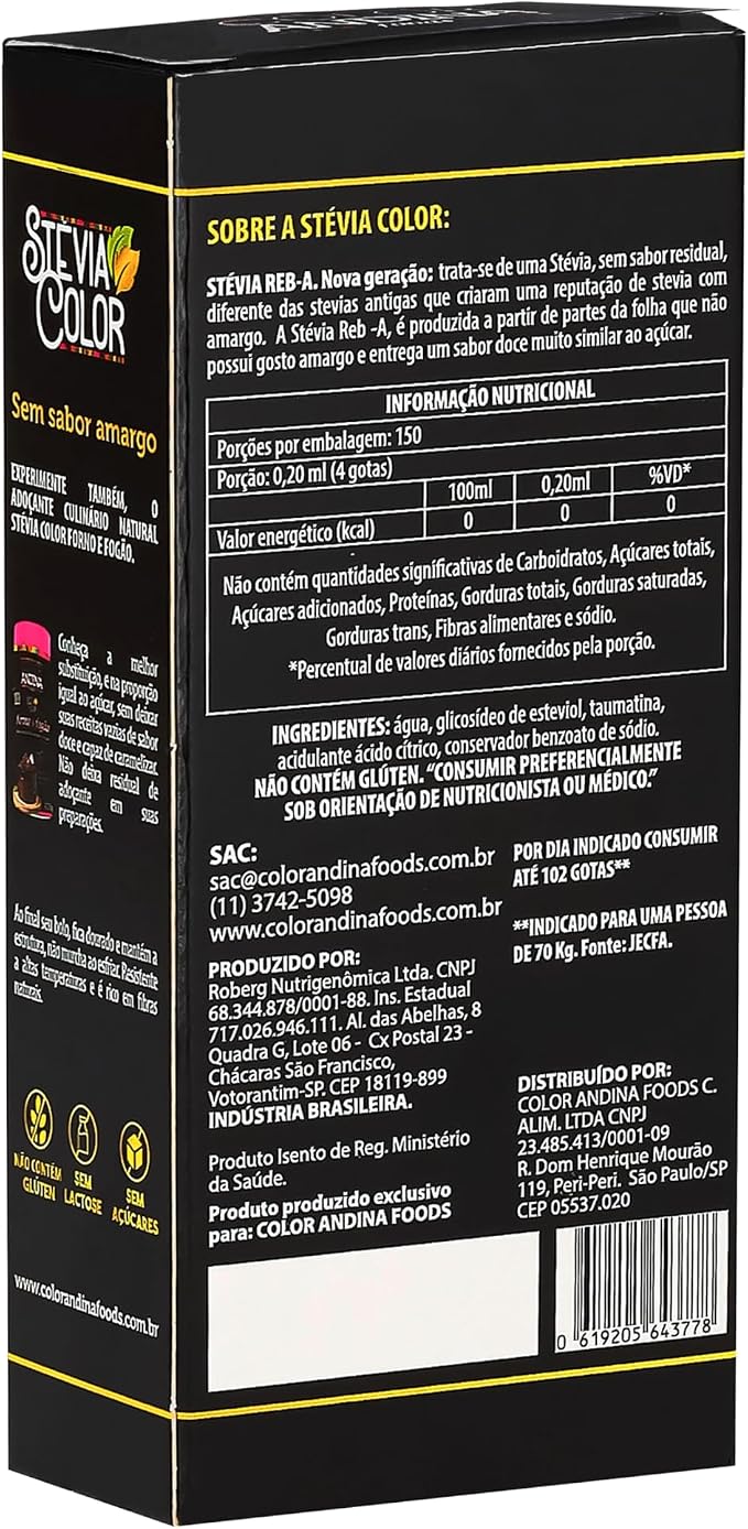 Adoçante Stévia Líquido Color Andina 30 ml 2