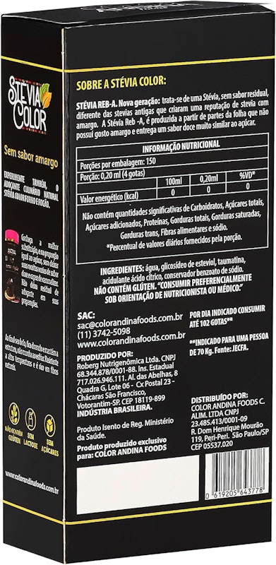 Adoçante Stévia Líquido Color Andina 30 ml 2
