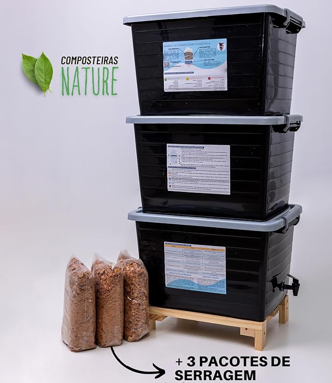 Composteira Doméstica Minhocário 105 L 2