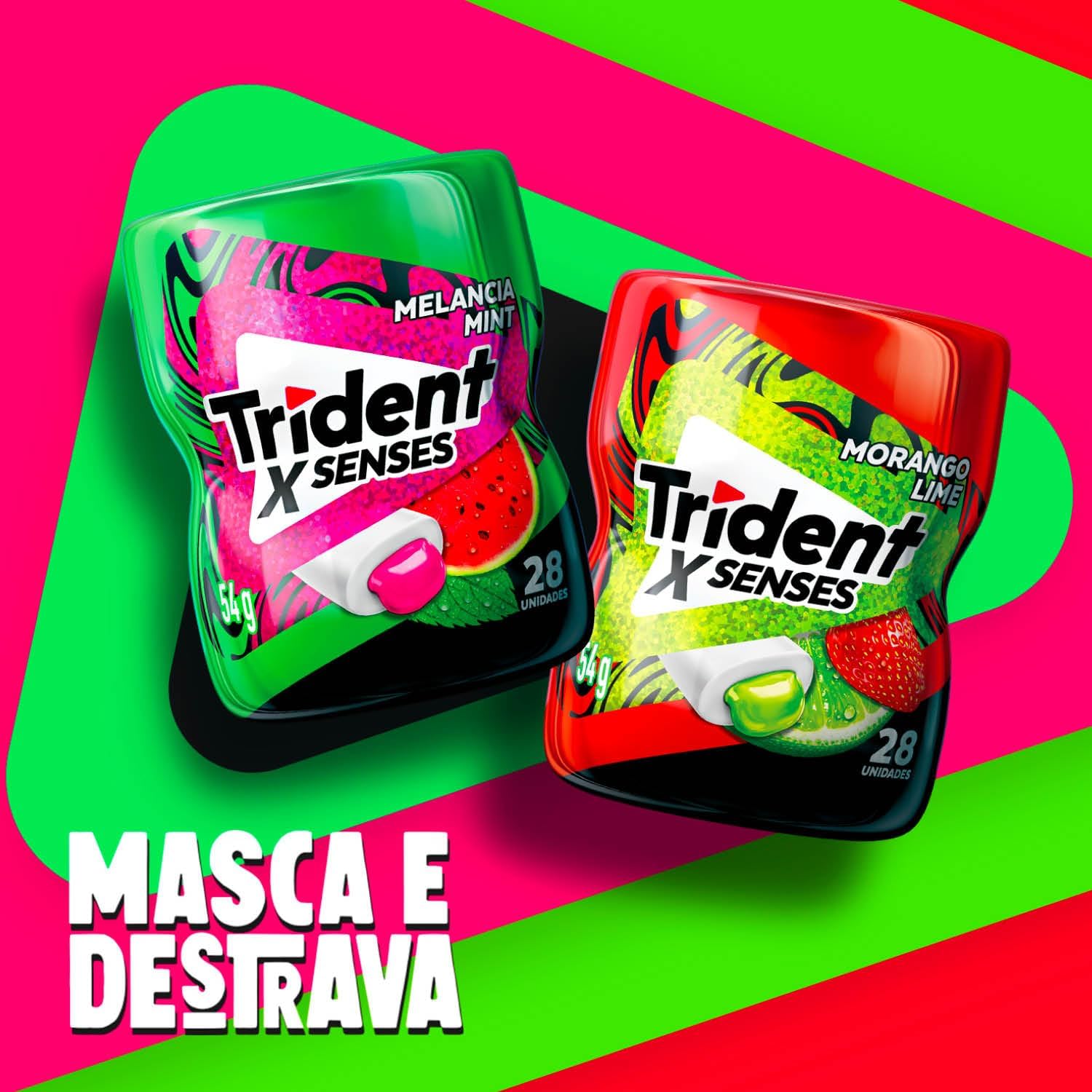 Chiclete X Senses Morango Lime Trident 5
