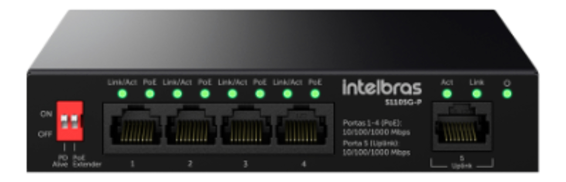 Switch Não Gerenciável PoE 5 Portas Gigabit Ethernet 1