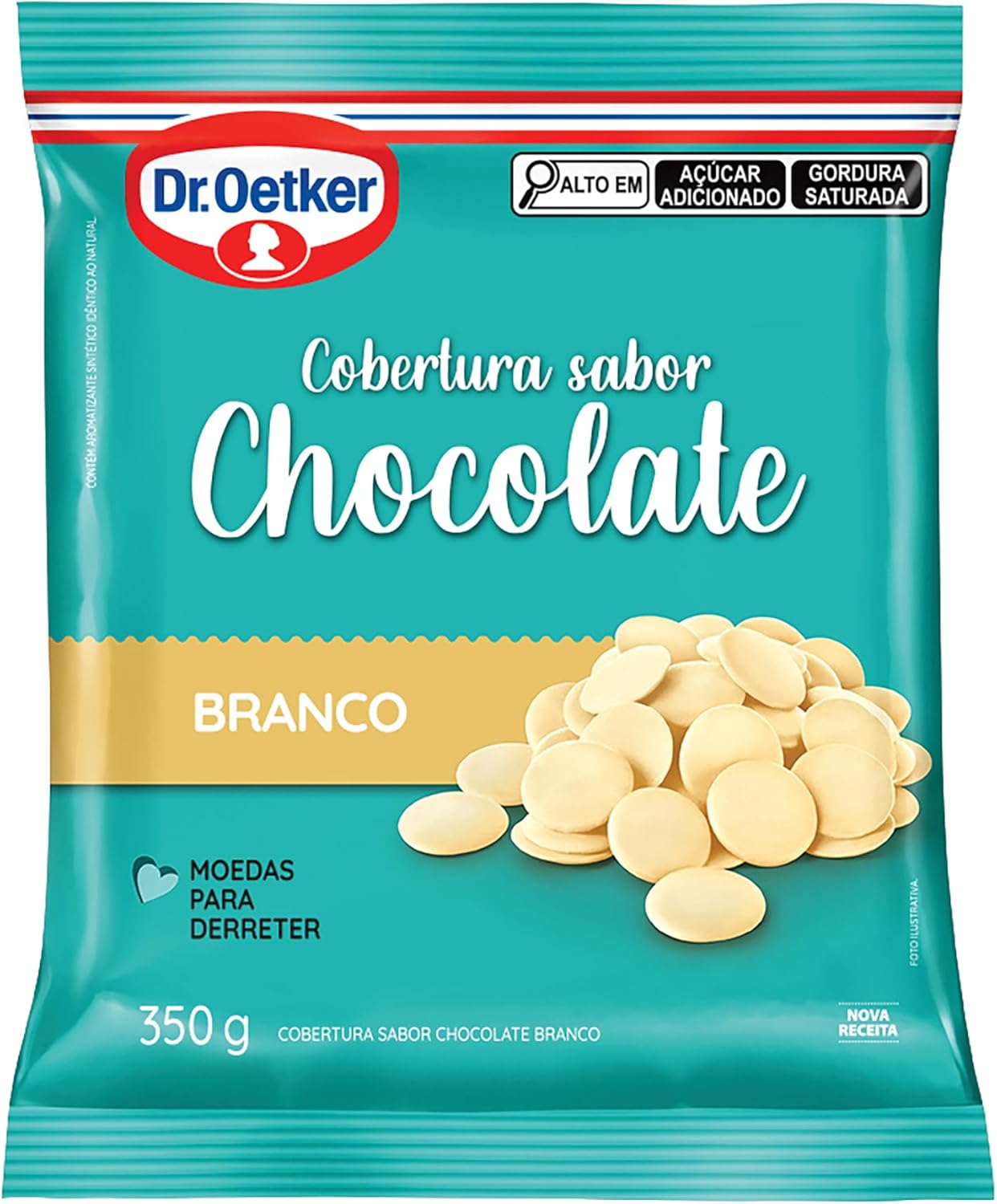 Cobertura Sabor Chocolate Branco em Moedas 1
