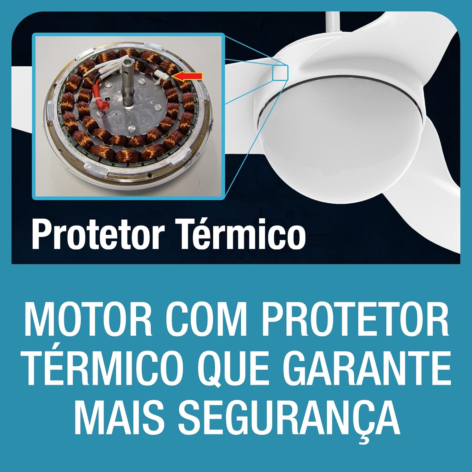 Ventilador de Teto Terral Plus com Controle Remoto e Controle de Parede 3