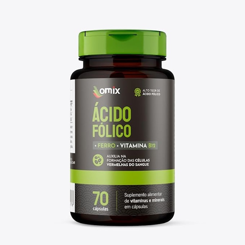 Ácido Fólico, Ferro e Vitamina B12 - 70 Cápsulas 1