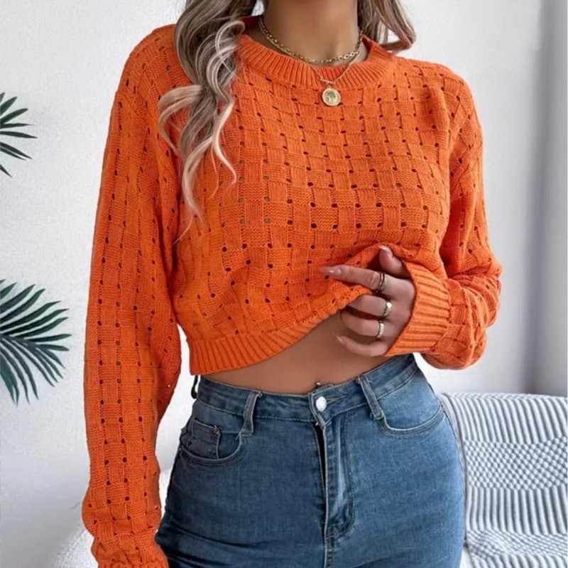 Cropped Aberto nas Costas de Tricô Moda Feminina 3