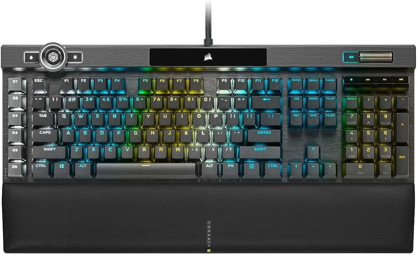 Teclado Óptico Mecânico Gamer K100 RGB - Corsair OPX Switch 1