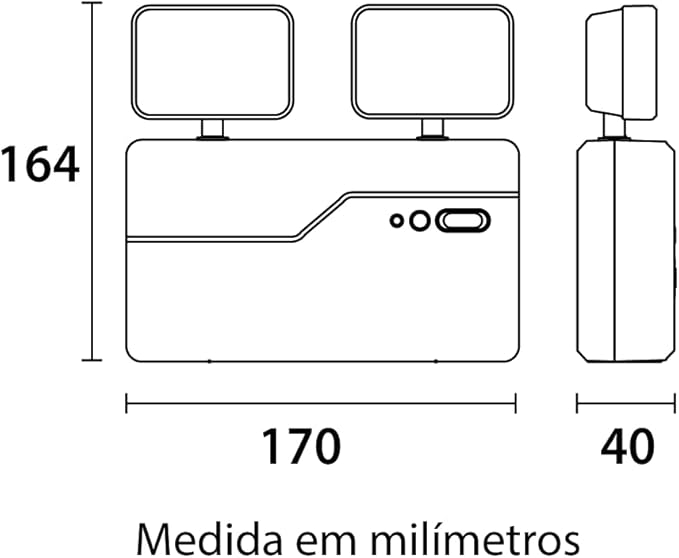 Luminária de Emergência LED 2 Faróis 6500K 2