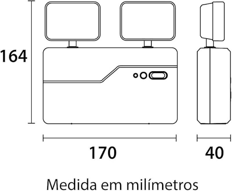 Luminária de Emergência LED 2 Faróis 6500K 2