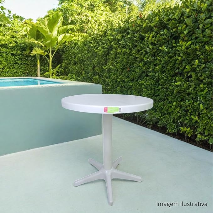 Mesa Redonda Bistrô de Plástico para Área Gourmet Piscina Sol Praia Bar Lanchonete 5