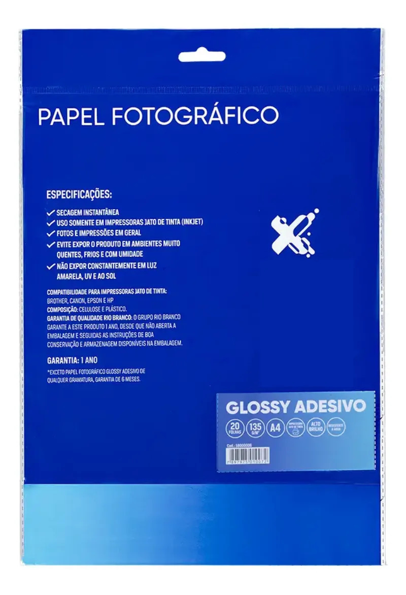 Papel Fotográfico Glossy Adesivo Maxprint A4 135 gsm 2