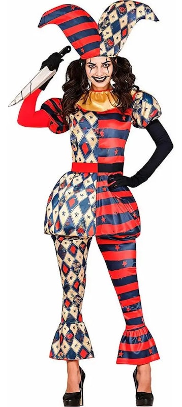 Fantasia Halloween Palhaça Adulta Feminina de Luxo Bobo da Corte 1