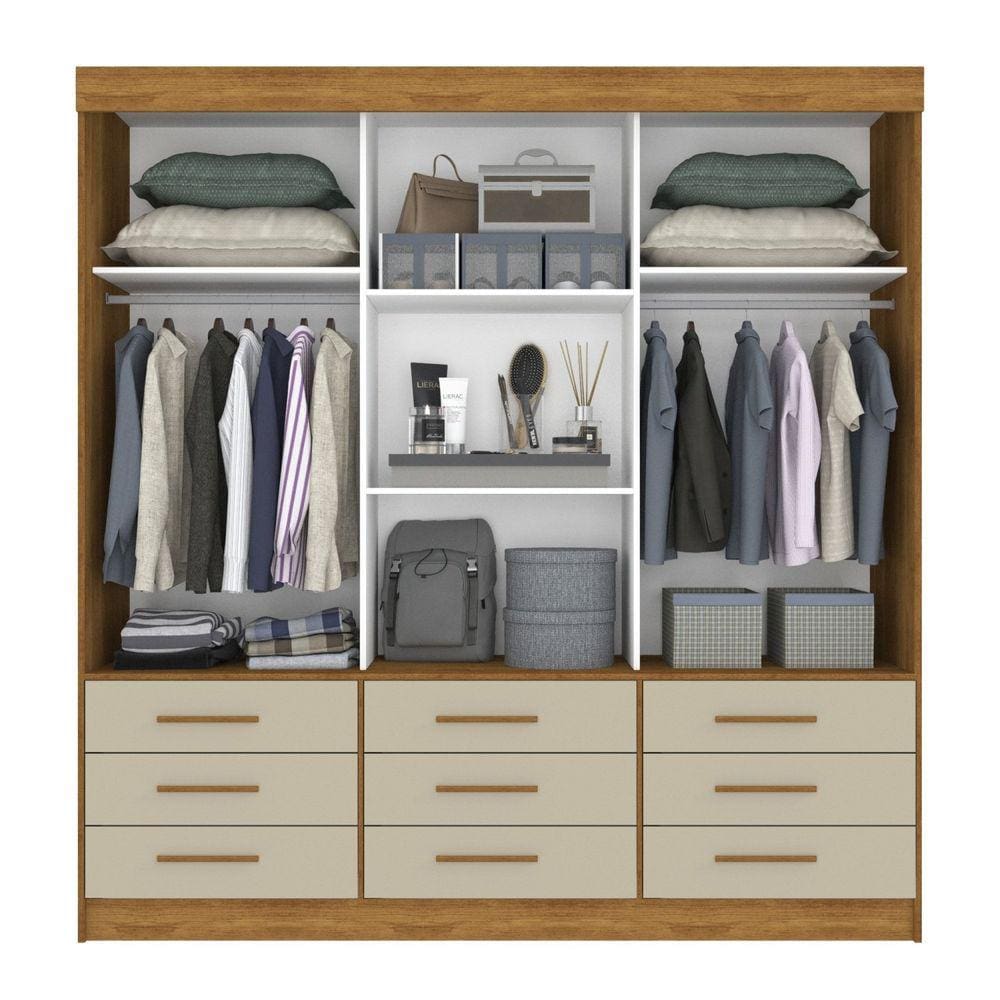 Guarda-Roupa Casal 3 Portas com Espelho Luana 2