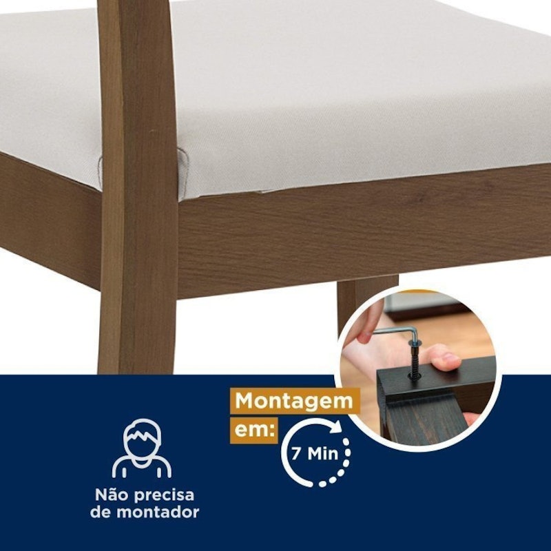 Conjunto de Mesa Extensível Oval Tiê e 4 Cadeiras 5
