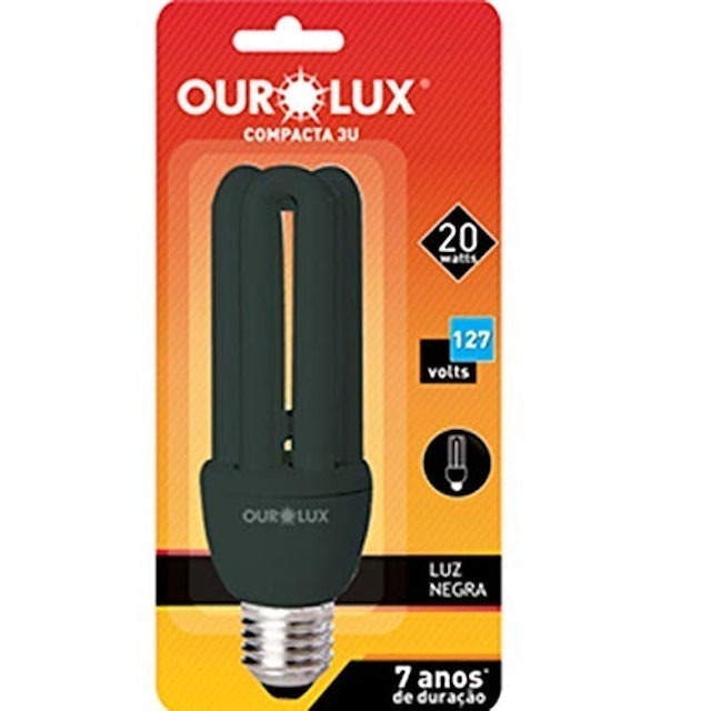 Lâmpada Fluorescente 3U 20W 127V Luz Negra 1