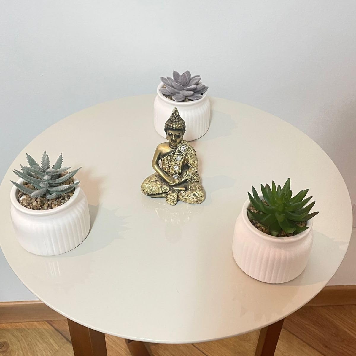 Conjunto de 3 Vasos em Cerâmica com Suculentas Artificiais 4