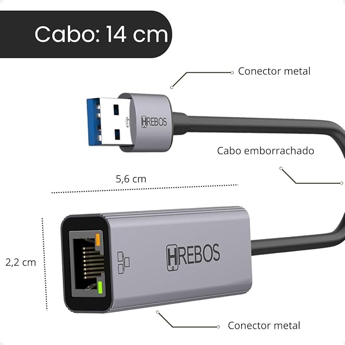 Adaptador Ethernet USB para Gigabit 3