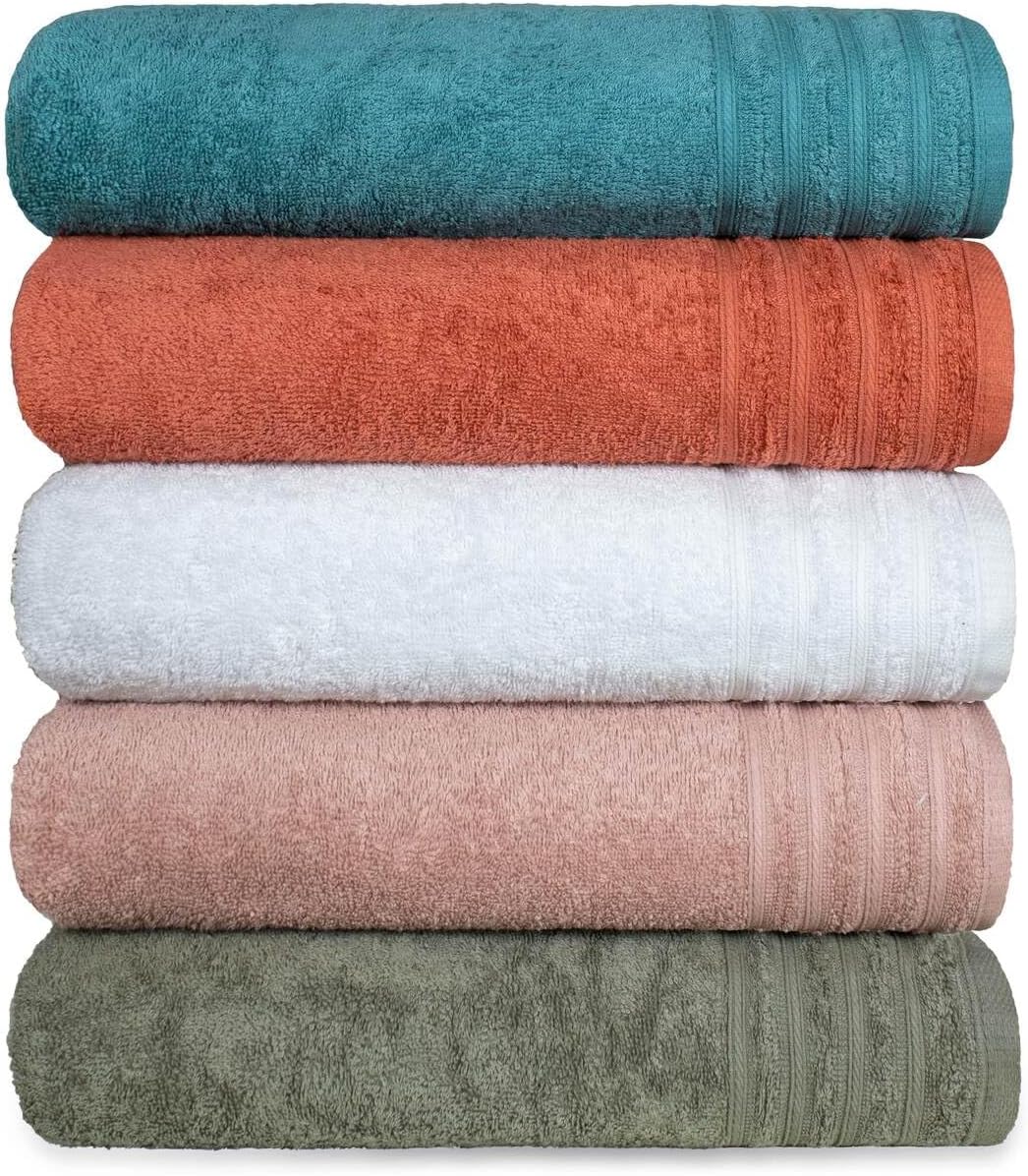 Kit 5 Toalhas de Rosto Grande Fio Penteado 100% Algodão - Julia 1