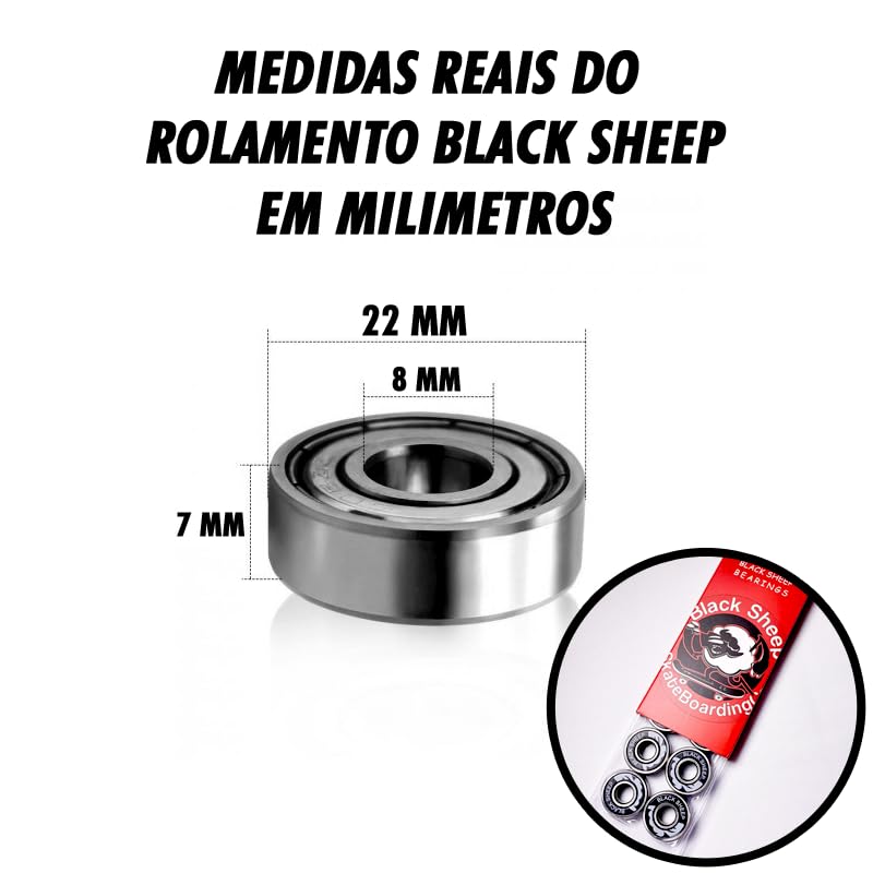 Rolamento para Skate Black Sheep Red 4