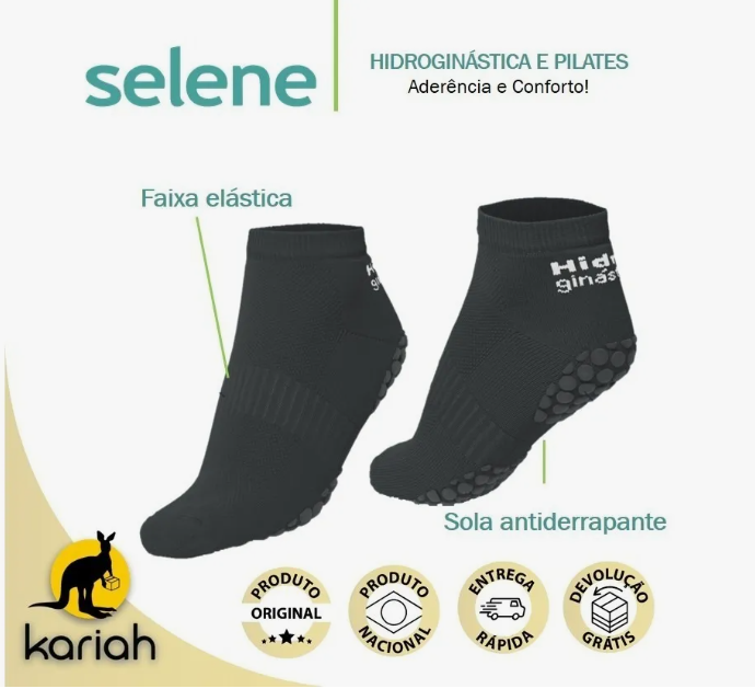 Kit 2 Pares Meias Hidro Pilates Antiderrapante 5