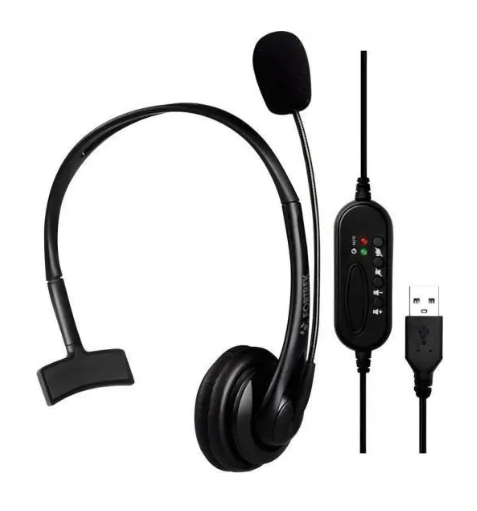Headset Office FK 731A USB Preto 1