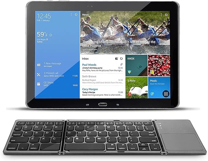 Teclado sem Fio BT Dobrável Portátil Ultra Fino com Touchpad Homesen 3