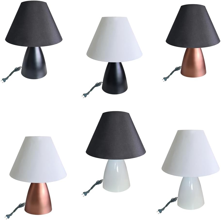 Abajur para Sala ou Quarto com Base em Alumínio Pintado e Cúpula 3