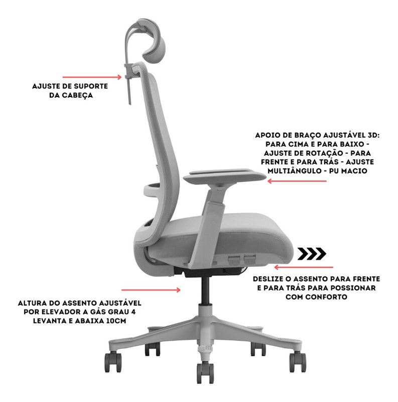 Cadeira de Escritório V1 Connect Ergonômica 5