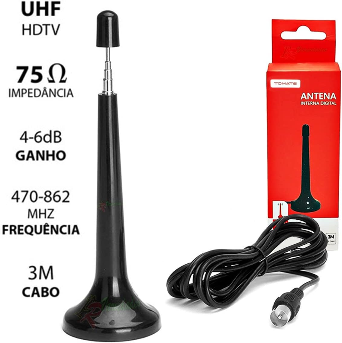 Antena Digital Interna 4-6 dBi 3 m Tomate MTV-3015 3