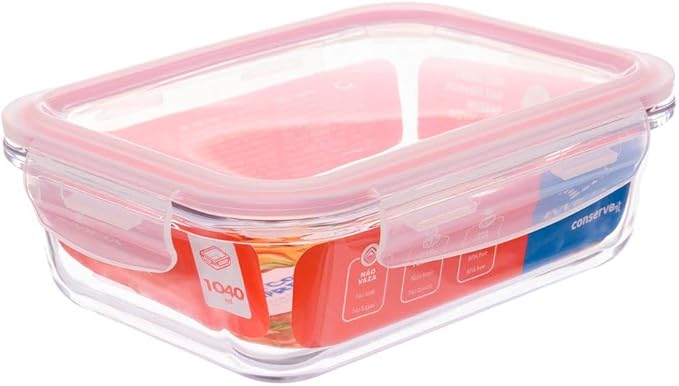 Pote de Vidro Hermético 1 L Retangular 1