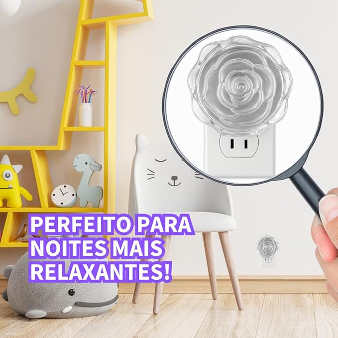 Luminária de Tomada LED Formato Rosa Multicolorida 2