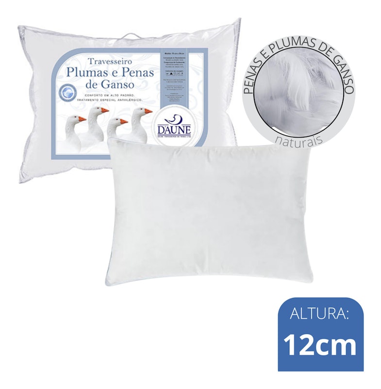 Travesseiro Daune 50% Pena de Ganso e 50% Pluma de Ganso 3