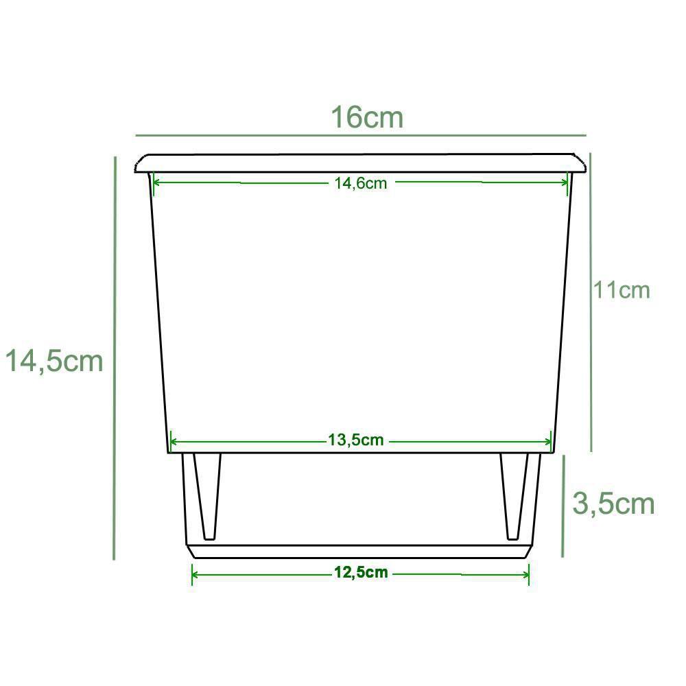 Vaso Autoirrigável 03 Médio 16 x 14 cm - Gourmet Manjericão 3