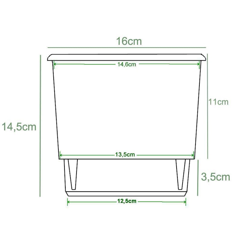 Vaso Autoirrigável 03 Médio 16 x 14 cm - Gourmet Manjericão 3