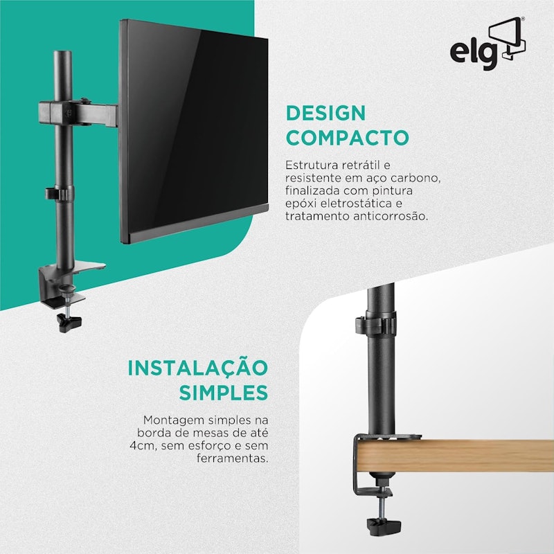 Suporte Ergonômico Articulado para Monitor de 17” a 34” Elg 4