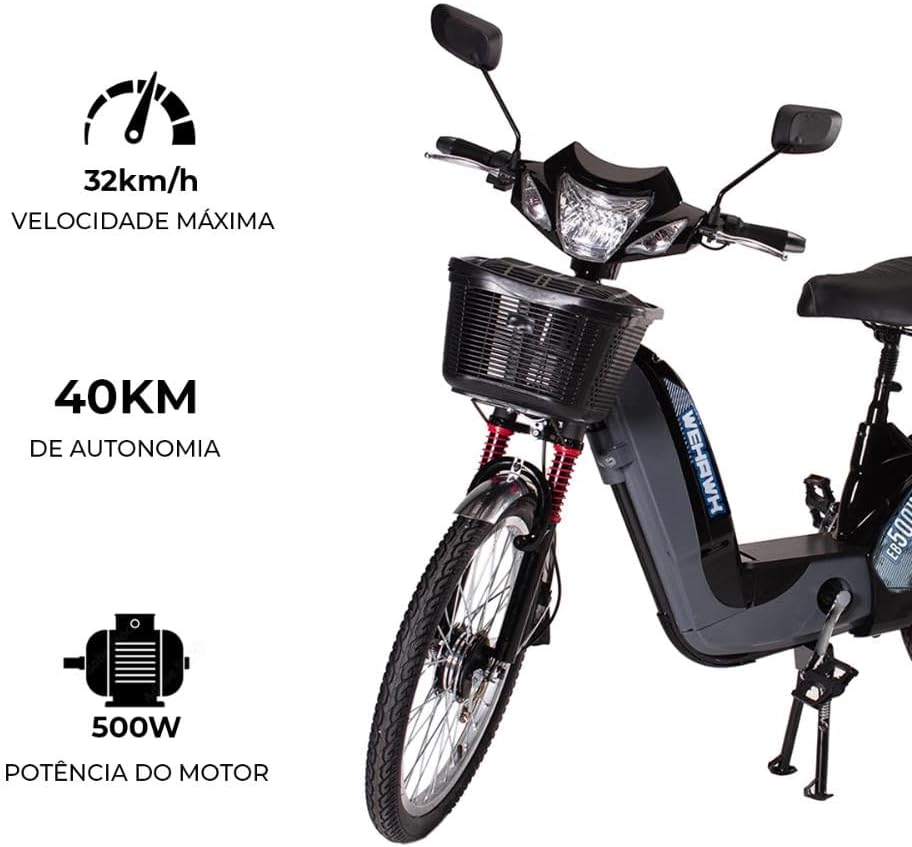 Bicicleta Elétrica Motor 500 W WeHawk HW 03 2